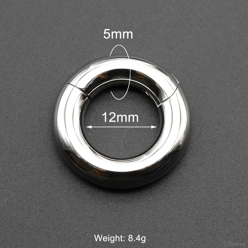 Smooth Hinged Stainless Steel Segment Hoop Ring 00G Large Size Septum Clicker BCR PA Piercing Nose Ring Ear Stretcher Weights
