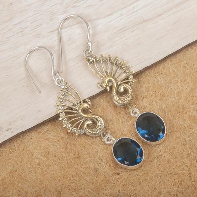 Серьги из чистого серебра 925 пробы с голубым топазом в стиле «Лондон», серьги с драгоценными камнями ручной работы, подарки жене, абсолютно новые серьги