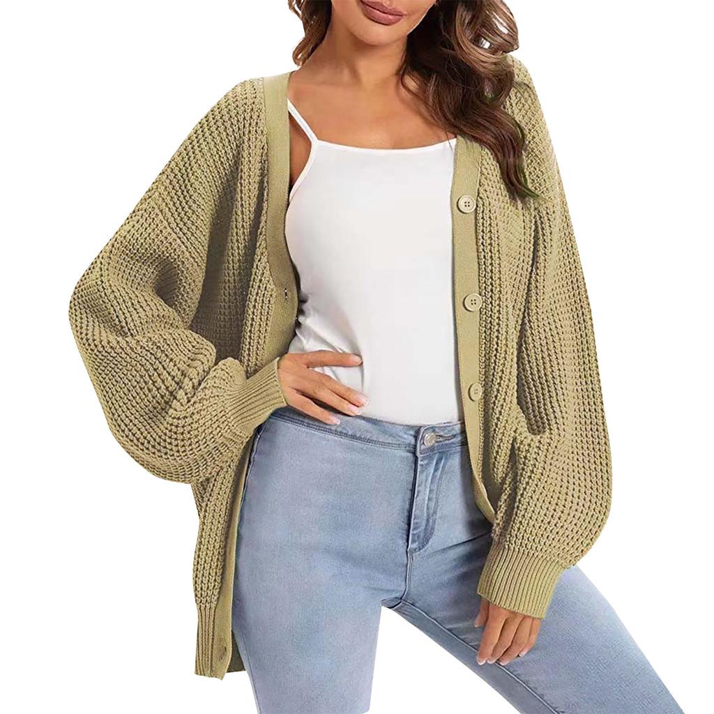 Women's Cardigan Sweater Button-Down Long Sleeve Oversized Knit Cardigans