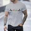T Shirt for Men Clothes Short Sleeve Shirts Men's Summer Loose T-shirts Trading Heartbeat Printed T-shirt Tee Shirts Homme Tops