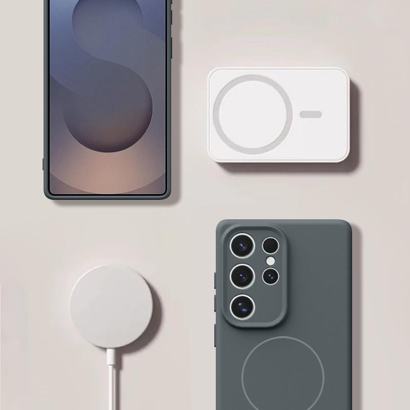 Чехол S25 Ultra Магнитный Для Magsafe Жидкий Силикон Мягкая Крышка Телефона Для Samsung Galaxy S26 Ultra S25 S24 S23 S22 Plus Capa