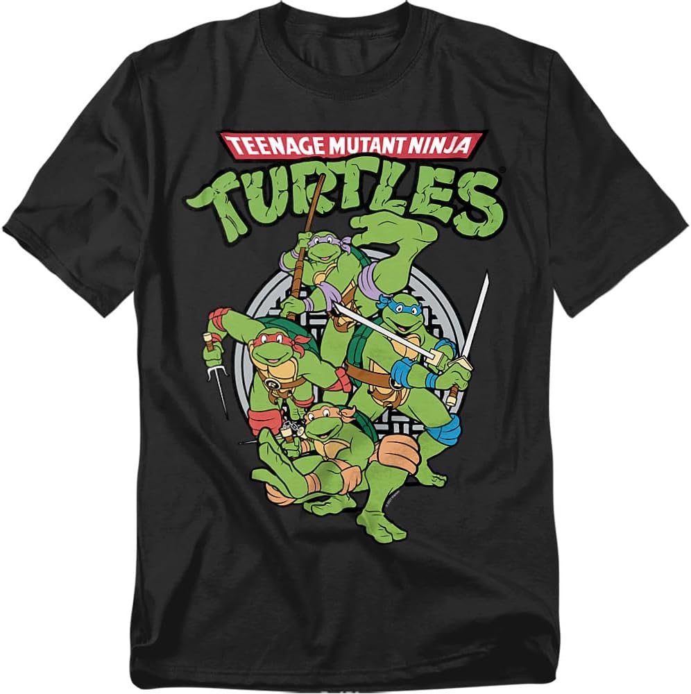 Подростки-мутанты черепашки-ниндзя TMNT Группа Унисекс Взрослая футболка Черная