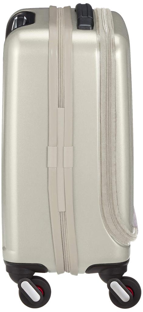 Чемодан с застежкой-молнией и отсеком для монет Advance, размер 4, колеса для переноски со стопором, открытые передние ролики, 23 л, 41 см, шампанское, золото [Frequenter], бесшумный/бесшумный 1-217