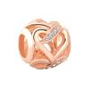 New Rose Gold Beads Sparkling Pink Daisy Flower Bead Charm Fit Original Fashion Bracelet Diy Jewelry For Women