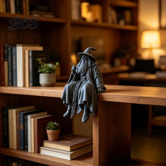Small Wizard Figurine for Shelf 3D Printed Figurine, Sitter, Collectible Low-key High-end Art Desktop Ornament Bookshelves, Desks, TV Cabinets,