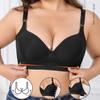 Thin Smooth Memory Steel Ring Large Size Bra with Double Breasts Deep Women's Underwear