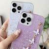 Прозрачный чехол из смолы с блестками для iPhone 17 Pro Max с браслетом, дизайн с прозрачным бантиком