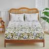 Elastic Fitted Bed Sheets Single Double Bed Floral Flat Sheets King Queen Size Home Bed Cover Mattress Protector Bed Linen 4Pc