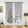 Christmas Tree Snowman Snowflake Pink Window Curtains Decor For Home Bedroom Kitchen Living Room Ornament Xmas Gifts Navidad
