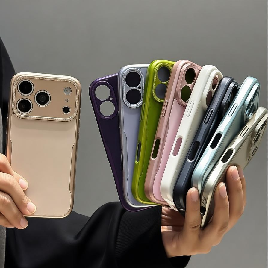 Роскошный ультратонкий однотонный чехол-меч-меха для iPhone 17 16 15 11 14 13 12 Pro Max Air с блестками и защитой камеры