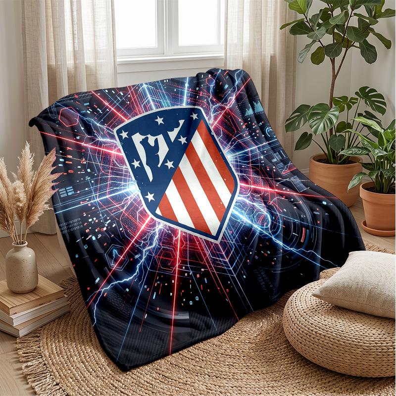 Atletico Madrid Theme blanket Soft Flannel Blanket Plush Throw Blanket Cozy Sofa Bed Blanket for Home Decor