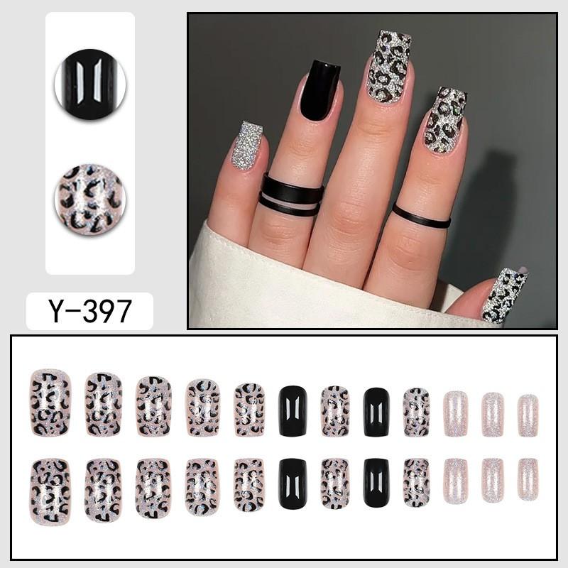 Short Press-On Nails Set With Floral Design Minimalist False Women Wearable Nail Tips In Multiple Colors