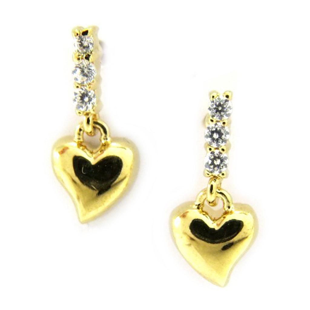 Les Trésors De Lily [L4300] - White Gold 'Love' Gold Plated Earrings - 13x6 Mm