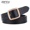 Zency женские ремни Элитный бренд 100% натуральная кожа Высокое качество модный пояс с пряжкой для джинсов черный, белый, коричневый