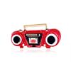 Blucome Enamel Red Radio Repeater Shape Brooch Pins Gold Color Vintage Home Appliances Brooches Hat Accessories Kids Gifts