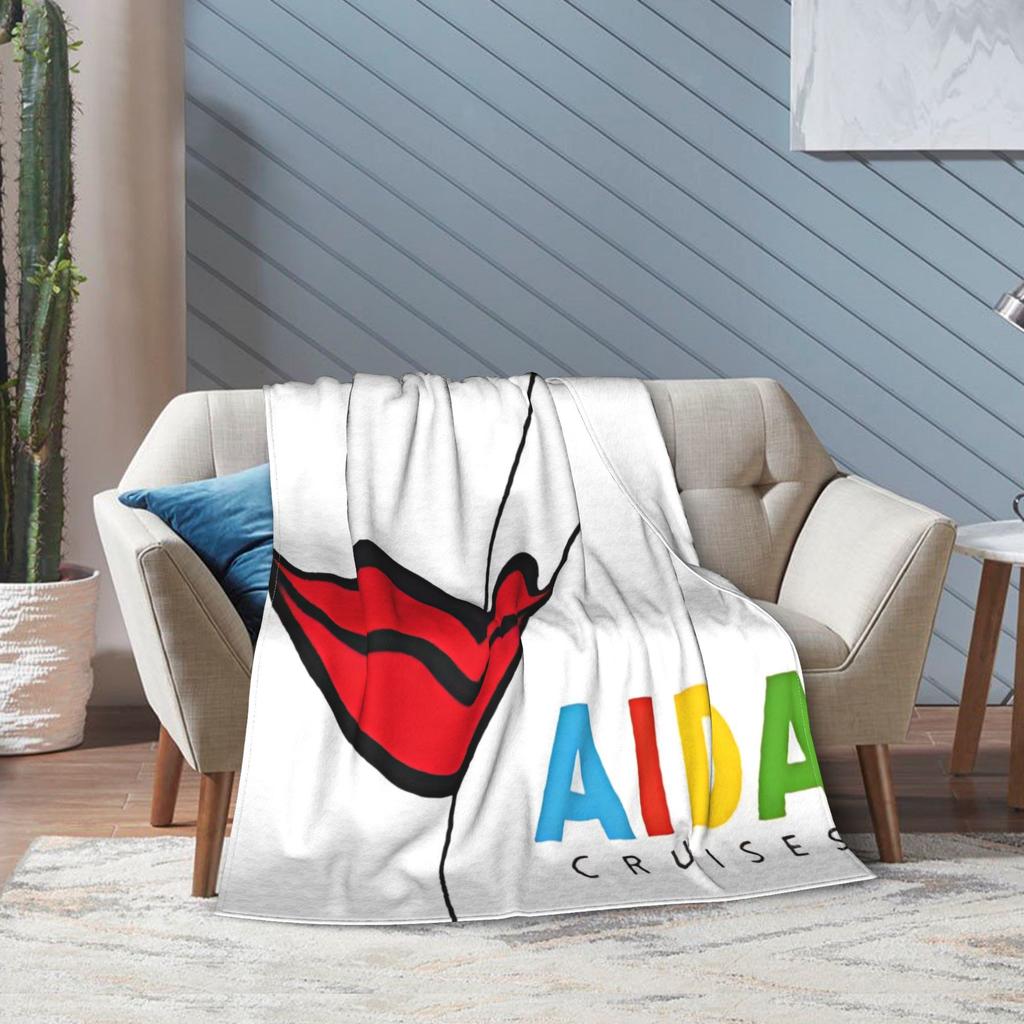 Персонализированный плюшевый плед Aida Cruises - Утолщенный фланелевый игровой плед, Привлекательный дизайн, Подходит для общежитий, офисов, кемпинга
