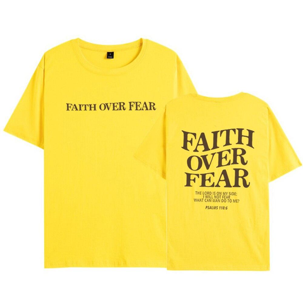 Христианская футболка Faith Over Fear, христианские рубашки, футболка с изображением Иисуса, модная эстетичная одежда с библейским стихом, топы унисекс с короткими рукавами