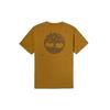 Casual Sports Printed Round Neck Short Sleeve T-Shirt Men Tops Wheat A2D6D-P47