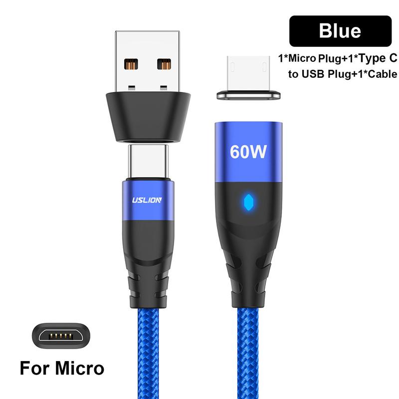 60 Вт PD кабель для быстрой зарядки USB C на Type C Micro Магнитный кабель для передачи данных 3A USB-кабель для iPhone 13 Macbook Huawei Samsung S22