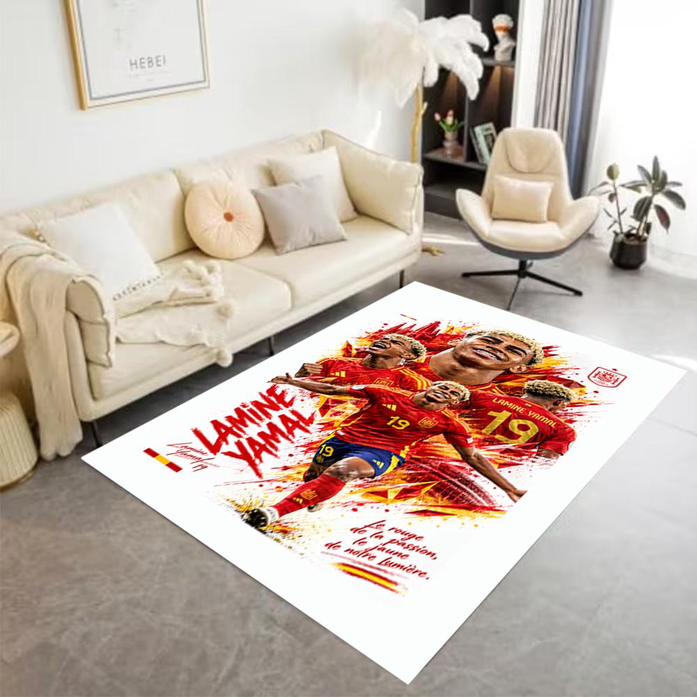 Lamine Yamal's Spain Wins World Cup Floor Rug Office Rug Suitable for Entryway Kitchen Outdoor Living Rooms Anti-slip Rug Decorate Offices