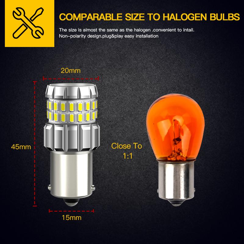 2 шт. 1156 BA15S P21W Дневные ходовые огни BA15S, P21W S25 1073 1093 1129 3497 7506 7527 Белый/Желтый/Красный Canbus 1500 лм Светодиодные лампы