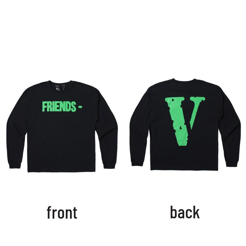 Унисекс худи VLONE с большим V и длинным рукавом - Модный стиль, вдохновленный Ван Ибо