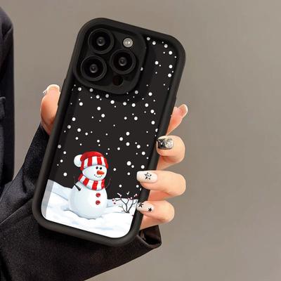 Силиконовый чехол для телефона с милым снеговиком из мультфильма «Веселый рождественский снеговик» для iPhone 16 15 14 13 12 11 Pro Max XS Max X XR, чехол 8 7 Plus, противоударный бампер, задняя крышка