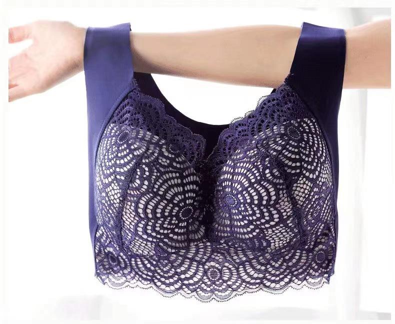 Plus Size Lace Wireless Bra Vest - Sexy Back Lingerie for Women MM