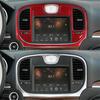For 2015- Chrysler 300 Red Carbon Fiber Interior Central Console Cover Trim
