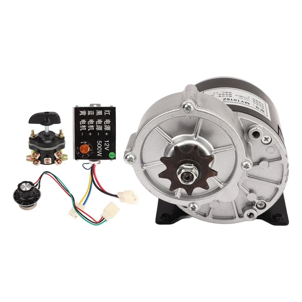 12V 350W Электродвигатель с редуктором с контроллером Перевернутый переключатель 12V 500W Ручка регулировки скорости