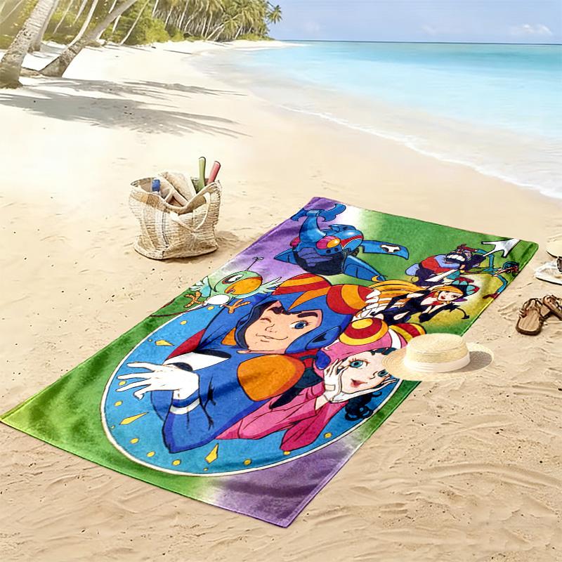 Time Bokan 2D Flat Print Beach Towel, Large Soft Quick Dry Towel for Beach Camping SwimmingSSTJ0917341