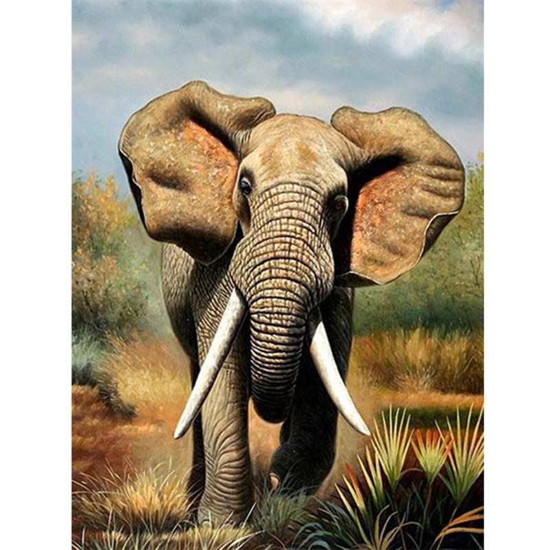 DIY Elephant 5D Diamond Painting Full Round Drill Animal Diamond Embroidery Cross Stitch Kits Wall Art Home Decor
