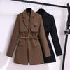 Khaki Black Small Suit Jacket for Women Early Spring and Autumn Clothes New Korean Loose Casual Suit