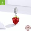 Подвеска Ziyun Sweetheart Клубника из серебра S925 - Милые бусины ручной работы для DIY-украшений SCC1537