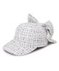 Kashira Baseball Cap, Girly Cat Design, Fall/Winter Casual, Ribbon, Adjustable Size, TKU00484, White