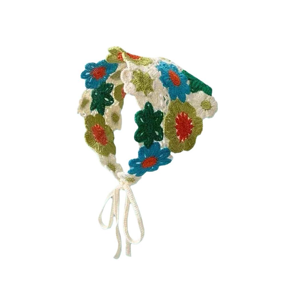 Triangle Scarves Knitted Headscarves Hair Accessories Rustic Style Hair Bands Summer Women's Bags Headwear Travel Headbands