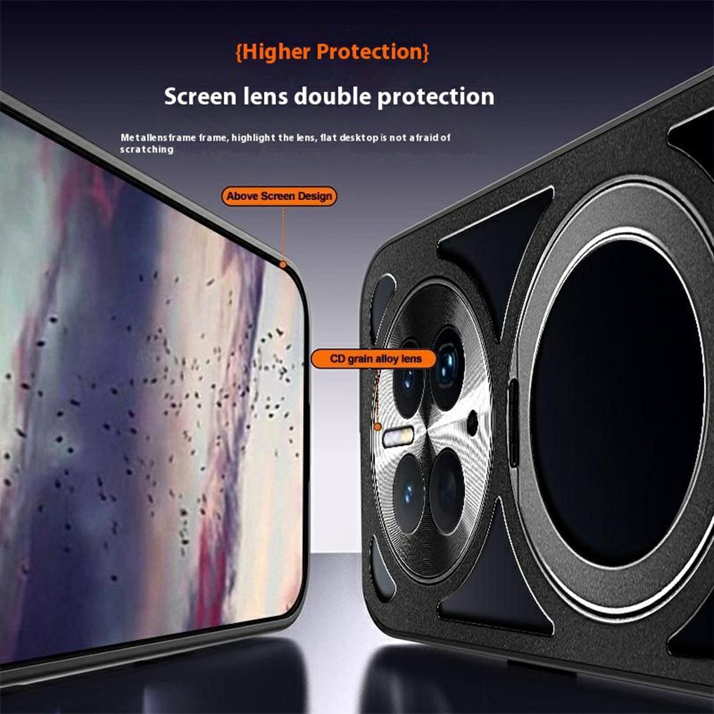 For Huawei Mate 50 4G Case Magnetic Kickstand Hollow Heat Dissipation Silicone+PC+Metal Bumper Phone Cover