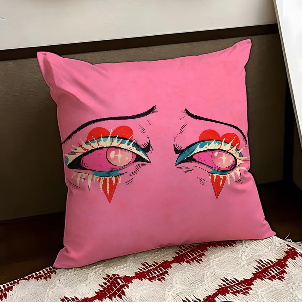 Dark Melancholy Eyes Cushion Cover Reversible Soft Durable Pillow Cover Home Car MultiScene Use for Daily Comfort