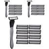 Empathy Peak Men's 5-ply Disposable Razor + Refill Blade 8p Set, 3 Sets ,Korean Razor Blade