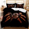 3D Print Microfiber Tarantula Printing Bedding Set - Insect Theme Duvet Cover with Black & Brown Spider