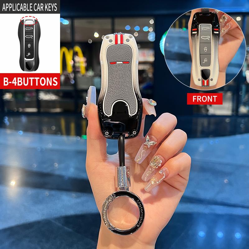 Корпус из цинкового сплава для автомобильного дистанционного ключа Porsche Cayenne Macan 911 Boxster Cayman Panamera, защитный держатель для ключа, автомобильные аксессуары