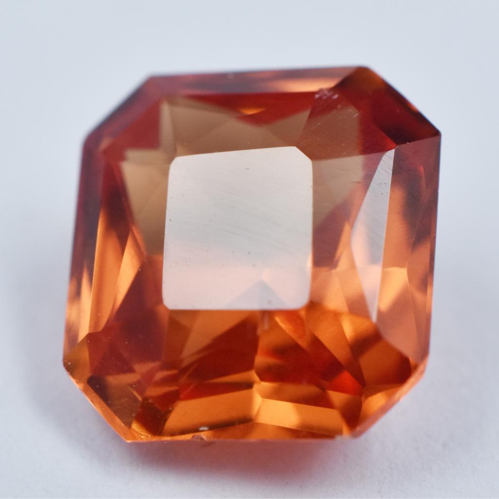 Orange Sapphire Square Cut 3.80 Ct Natural Loose Gemstone CERTIFIED