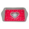 [A1085] - Small Melamine Tray 'Chalet' Red Gray (snowflake of Love) - 21x14cm