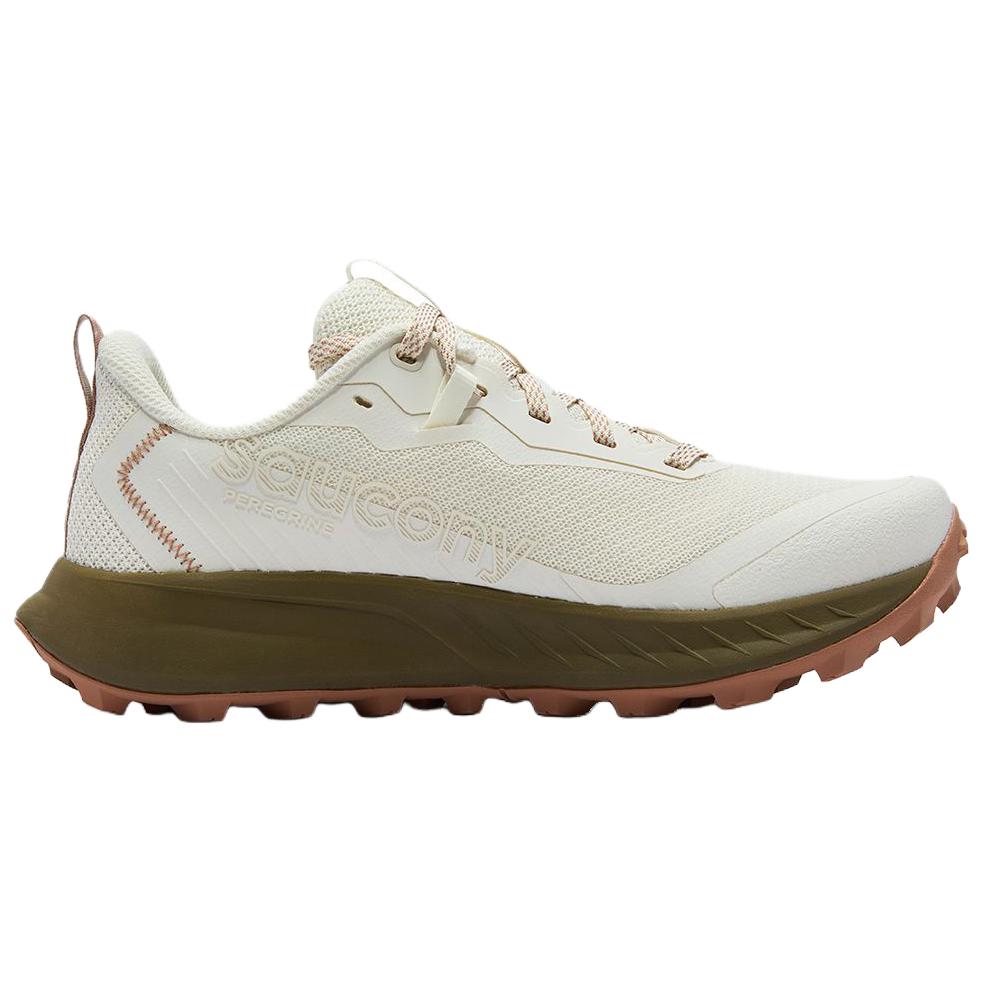 Women's Sneakers Saucony Peregrine 15 Cushioning Slip Resistant Low top Running Shoes Women's Beige Green