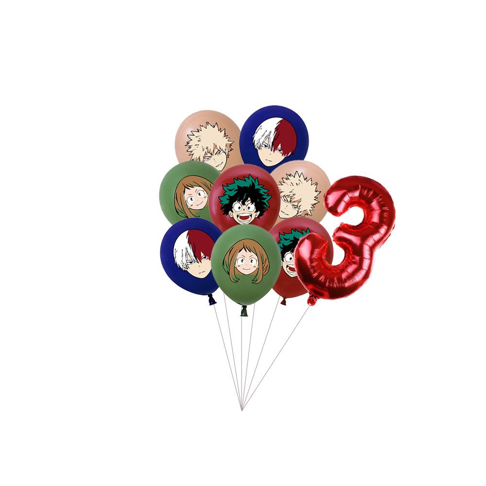 My Heros Academiaed Birthday Themed Party Decorations Balloon Set Tableware Tablecloths Cake Toppers Party Supplies Baby Shower