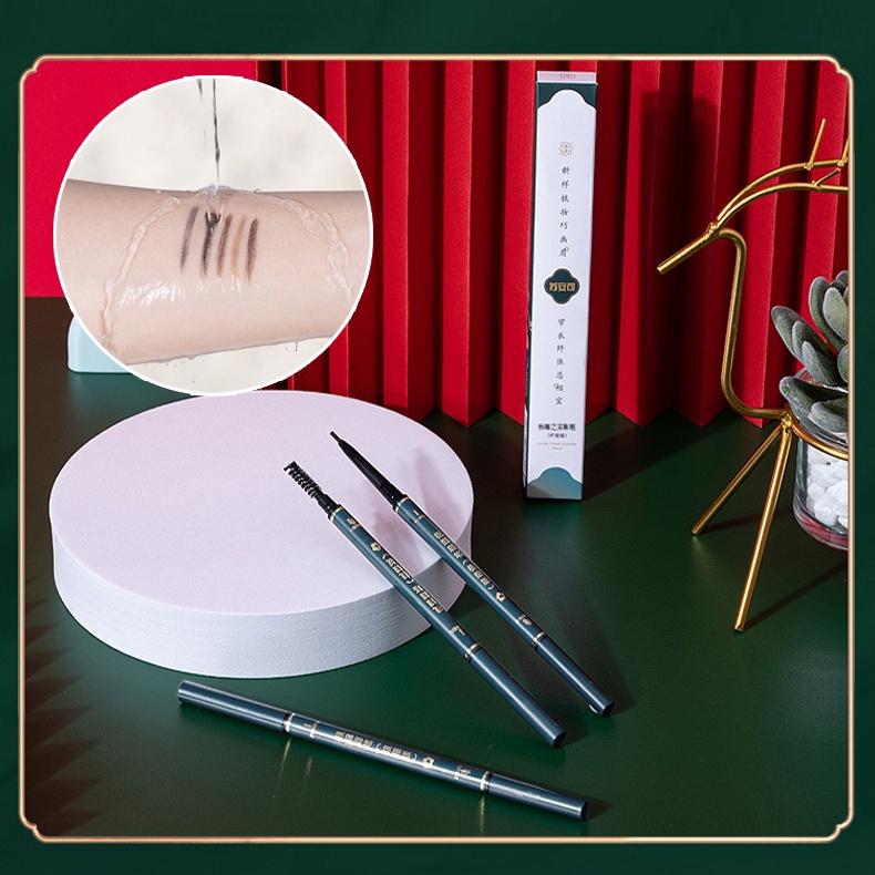 Треугольный карандаш для бровей, натуральный трехмерный, тонкий, прочный, водонепроницаемый, нелегко удалить макияж, косметика для начинающих, студентов, макияж, карандаш для бровей