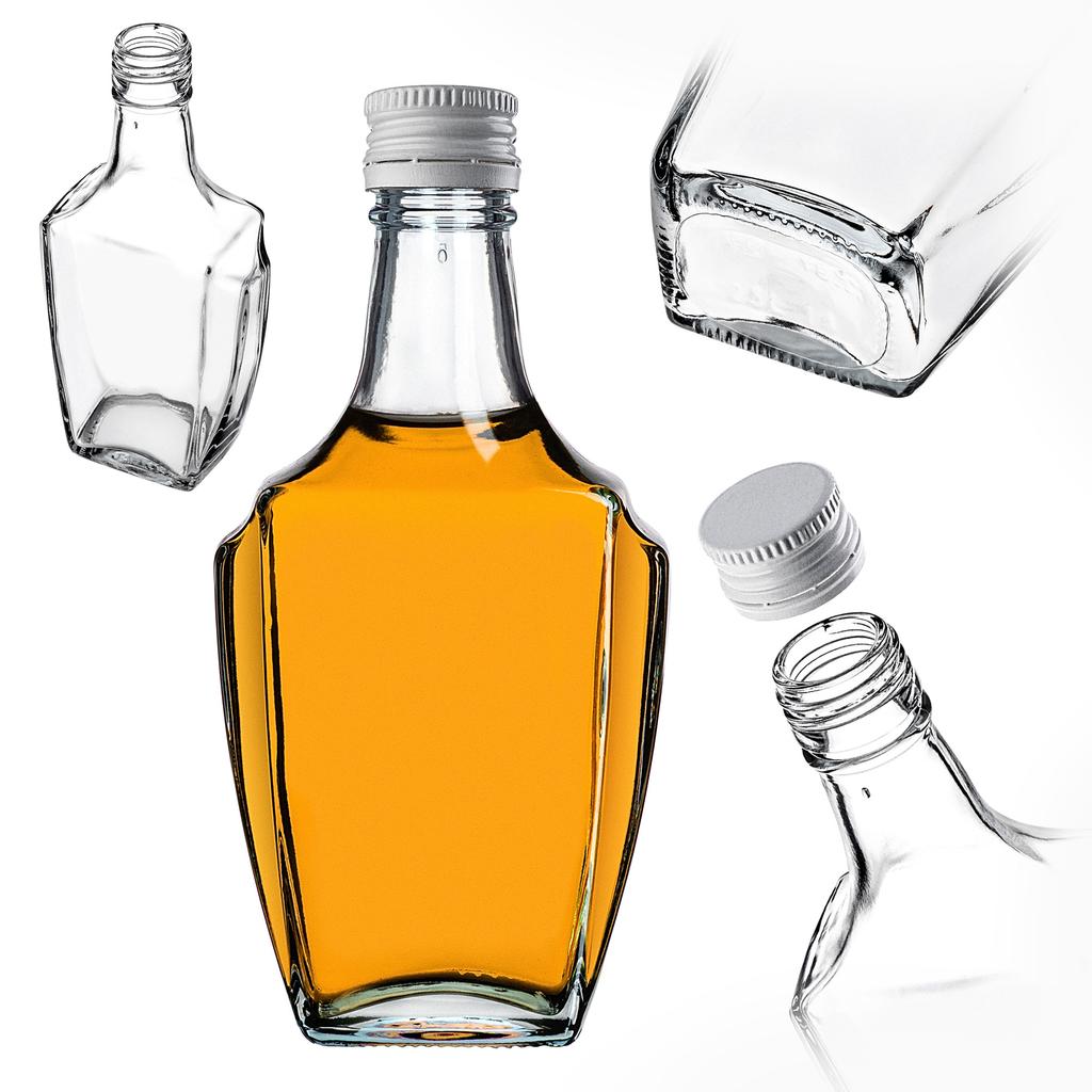 KADAX Szklana Butelka Na Nalewkę 250ml Z Zakrętką 5szt.