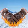 Mens Leather Genuine Gloves Russia Winter Gloves Warm Thick Driving Skiing Men's Gloves