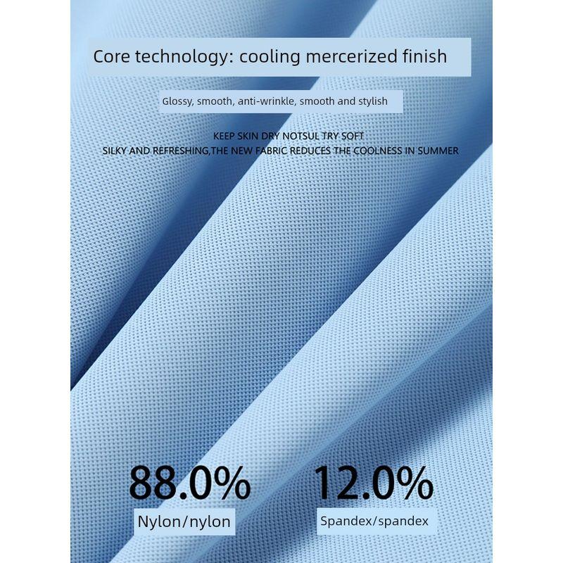 Business Ice Silk Seamless Shirt Men's Short-Sleeved Polo Shirt Summer 2024 New Style T-Shirt Export Export Collared T-Shirt