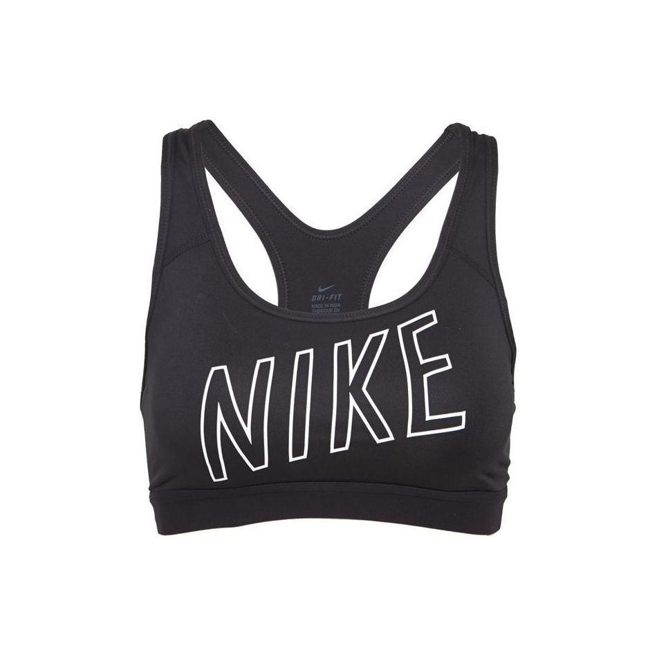 Nike Повседневный спортивный бюстгальтер с принтом логотипа, женское нижнее белье, черный цвет 836419-010